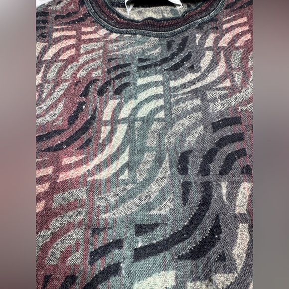 Vintage Men’s Jhane Barnes Menswear Wool Blend Geometric Grandpa Sweater Medium - Picture 5 of 16